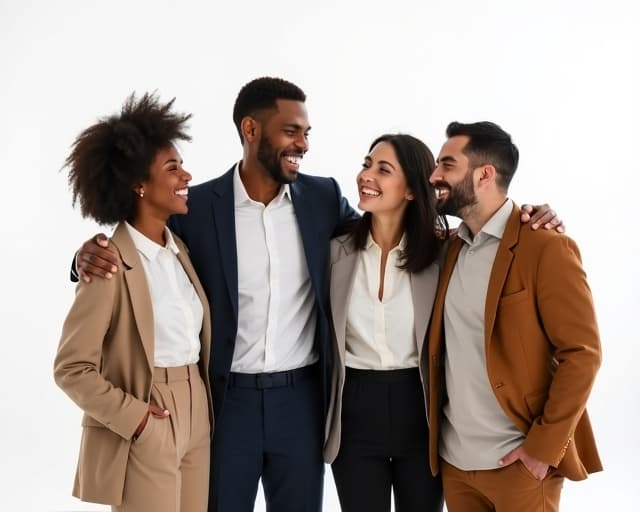 Diverse group of friends celebrating together