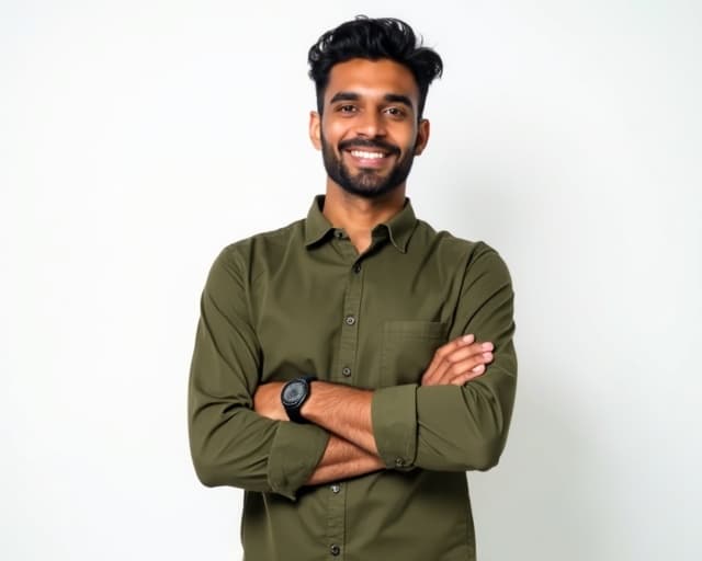 South Asian man confident about financial future